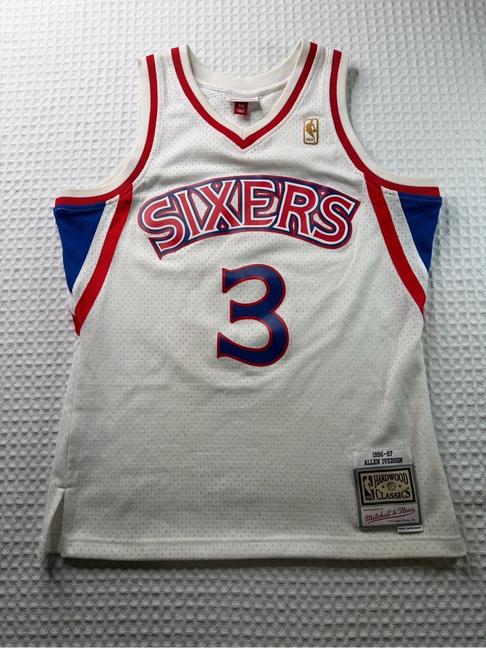Allen Iverson Mitchell Ness Rookie 96 97 Sixers Jersey 40 M Mens(382)